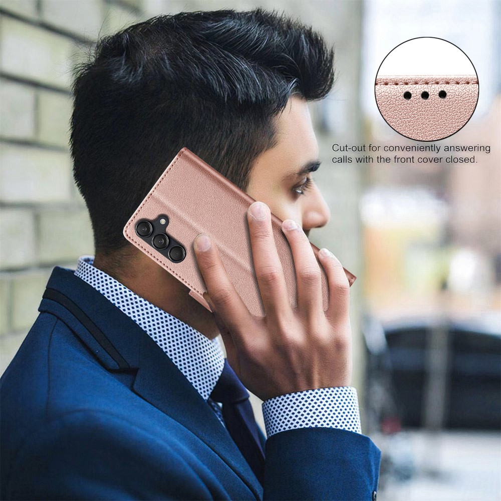  Samsung Galaxy A16 / A26 5G Fodral RFID Läder Roséguld