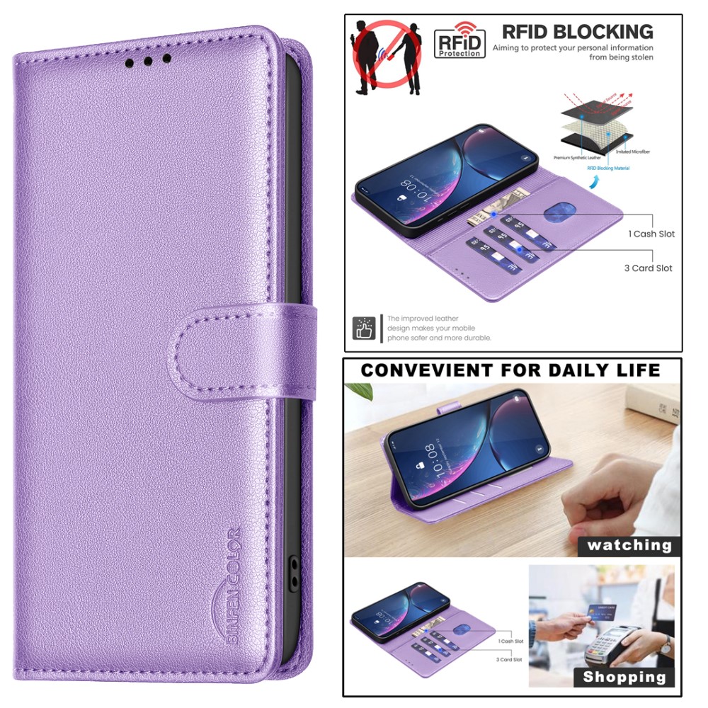  Samsung Galaxy A16 / A26 5G Fodral RFID Läder Lila