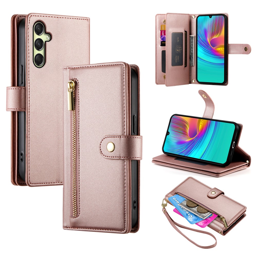  Samsung Galaxy A16 / A26 5G Fodral Med Kortfack Roséguld