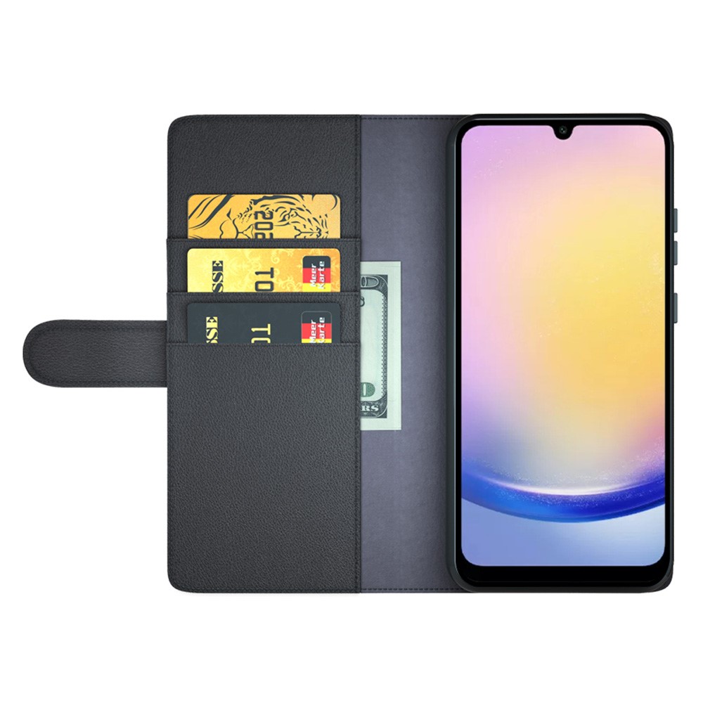  Samsung Galaxy A26 5G Fodral Premium Äkta Läder Svart