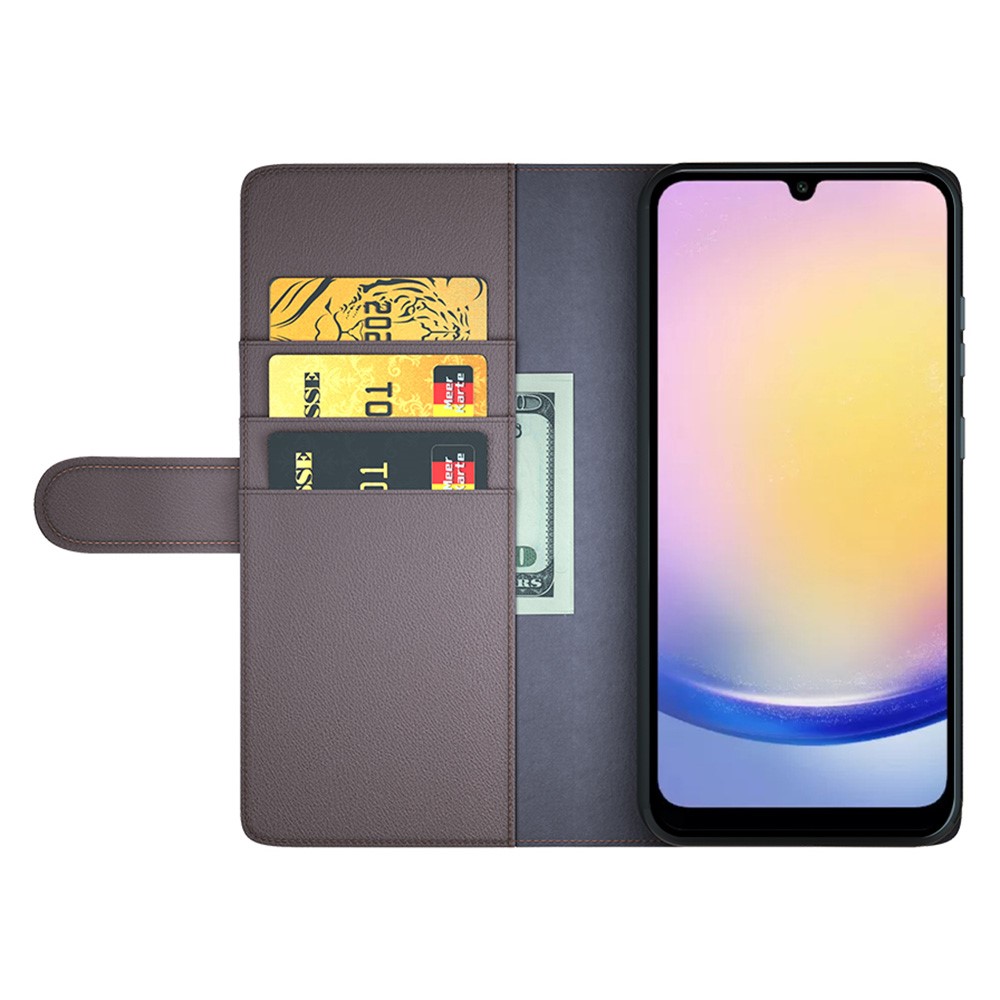  Samsung Galaxy A16 / A26 5G Fodral Premium Äkta Läder Brun