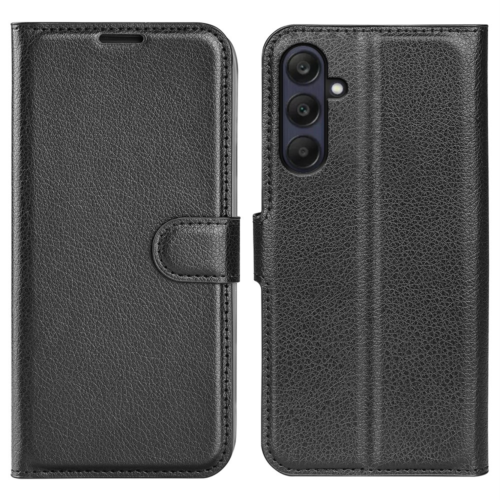  Samsung Galaxy A16 / A26 5G Fodral Litchi Läder Textur Svart