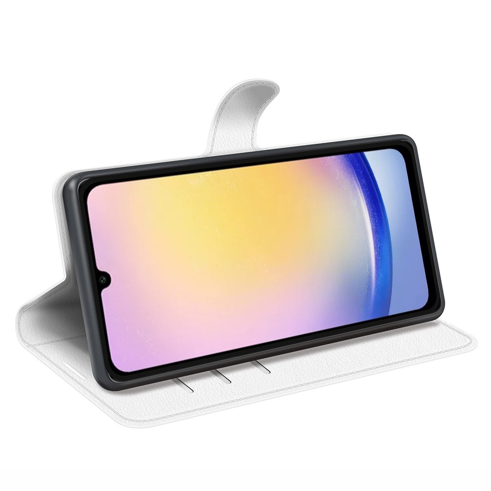  Samsung Galaxy A16 / A26 5G Fodral Litchi Läder Textur Vit
