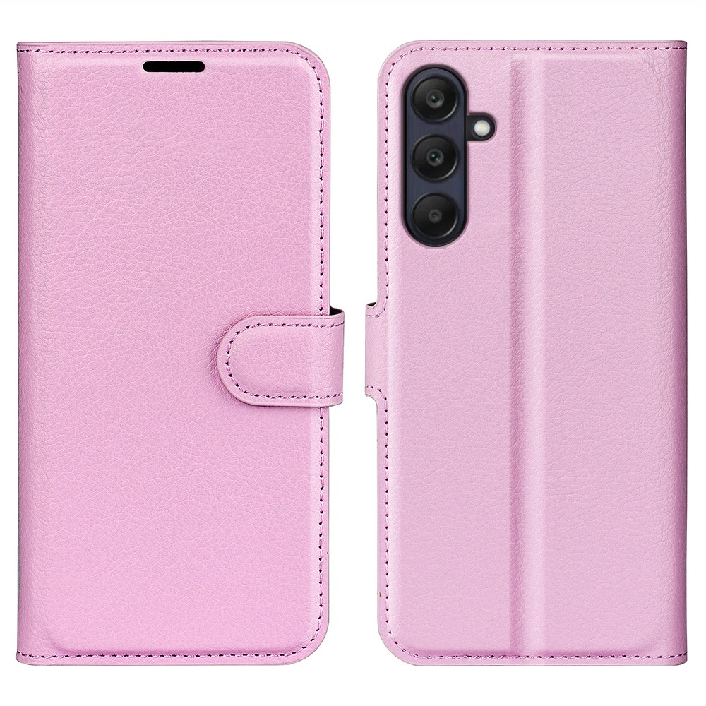  Samsung Galaxy A16 / A26 5G Fodral Litchi Läder Textur Ljus Rosa