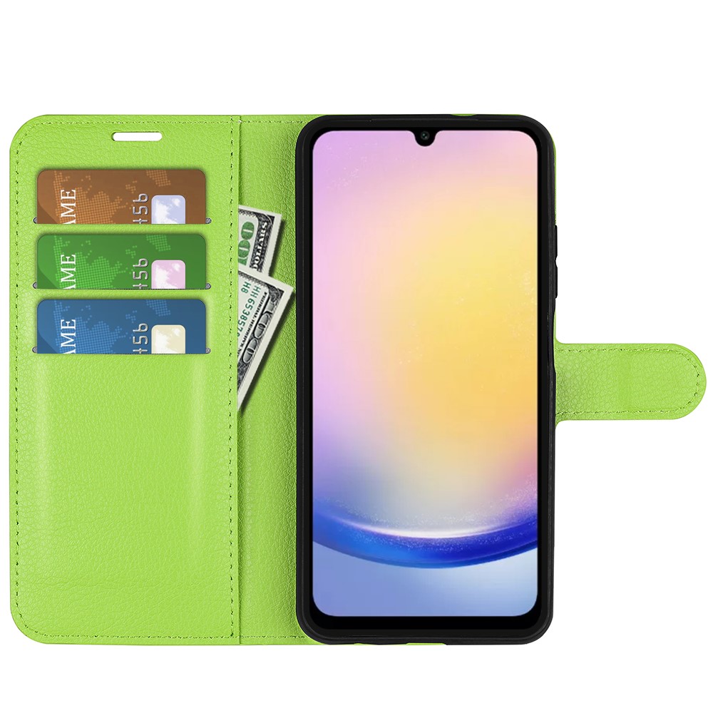  Samsung Galaxy A16 / A26 5G Fodral Litchi Läder Textur Grön