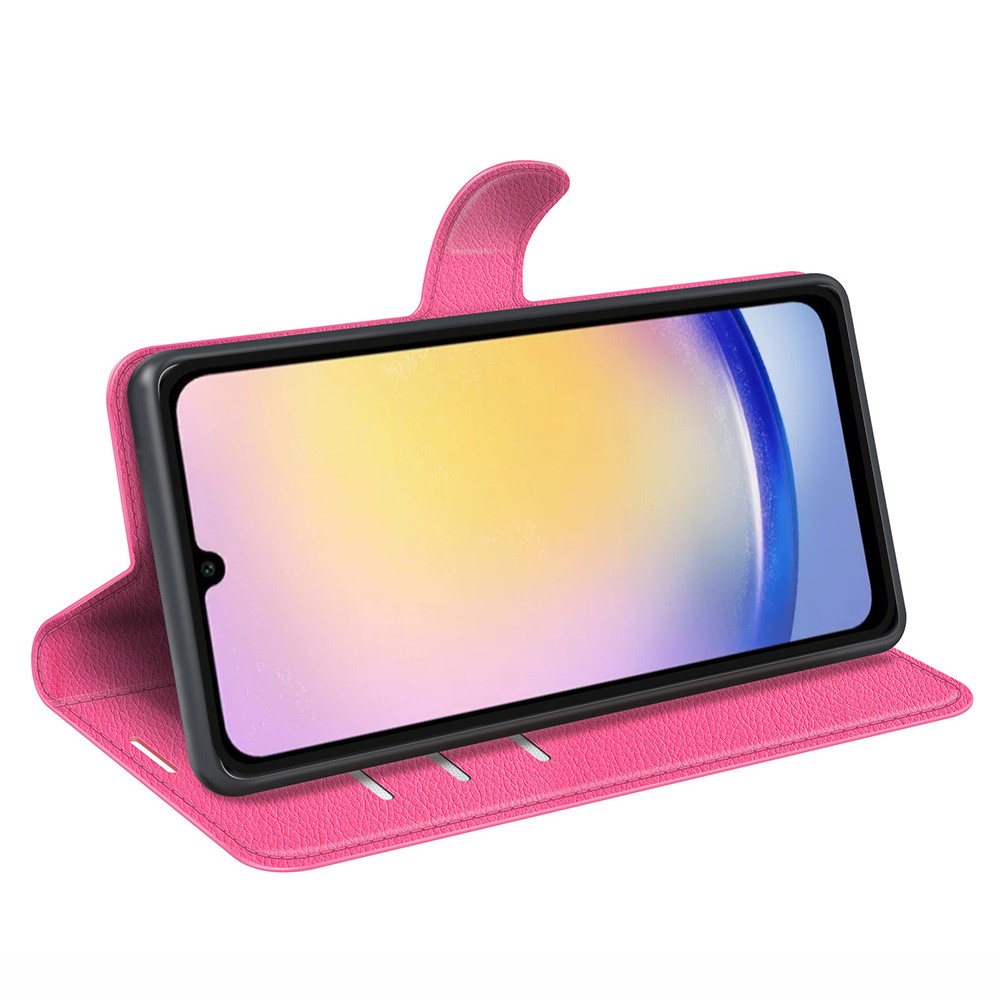  Samsung Galaxy A16 / A26 5G Fodral Litchi Läder Textur Rosa
