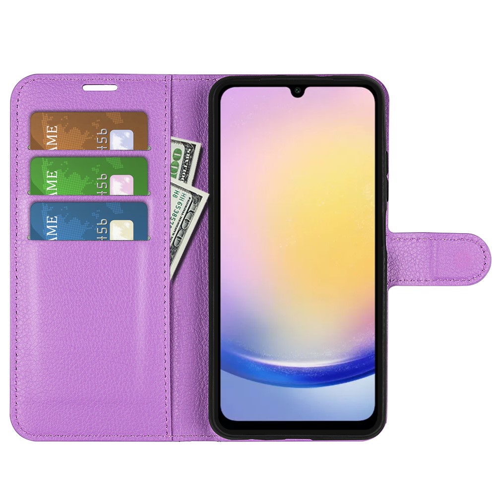  Samsung Galaxy A16 / A26 5G Fodral Litchi Läder Textur Lila