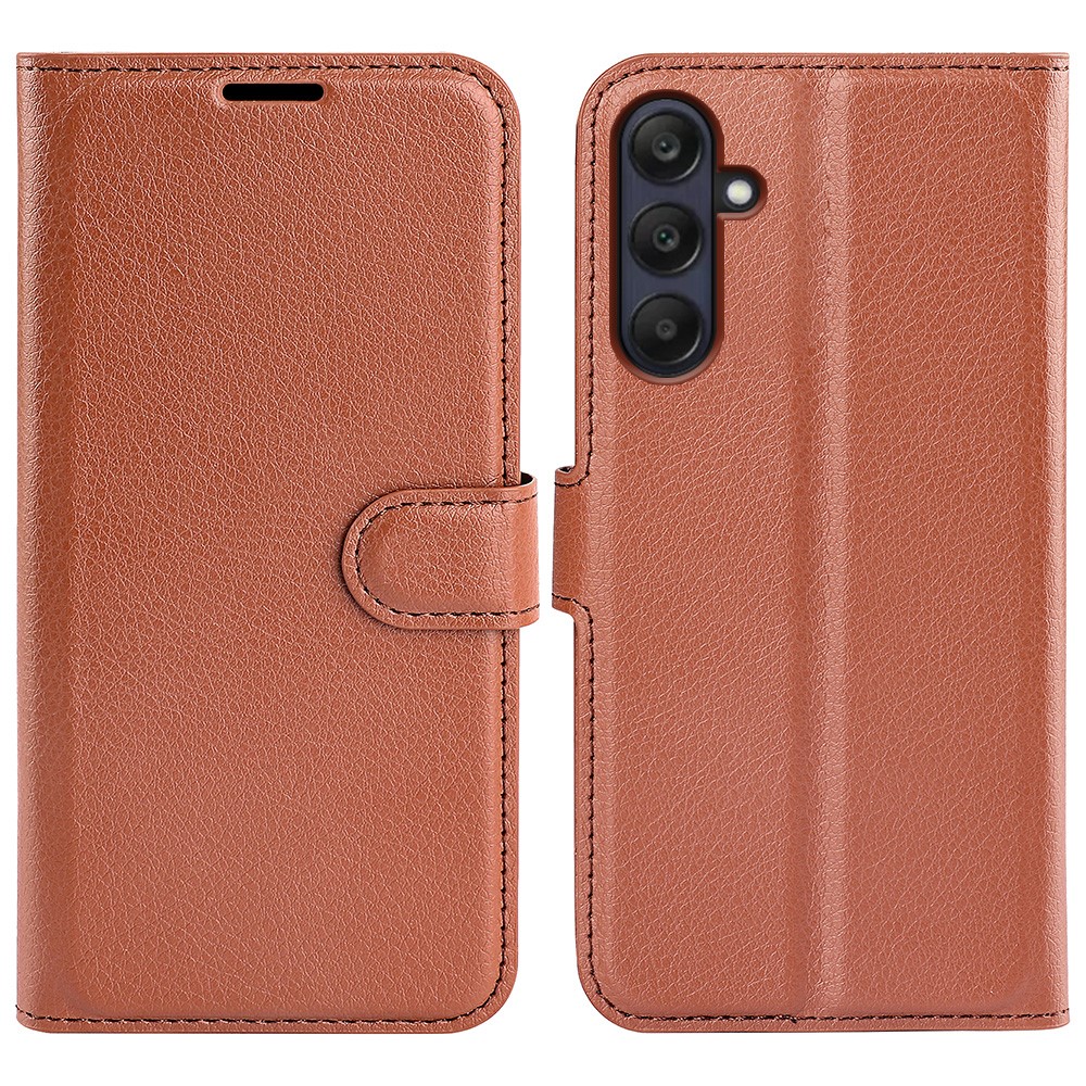  Samsung Galaxy A16 / A26 5G Fodral Litchi Läder Textur Brun