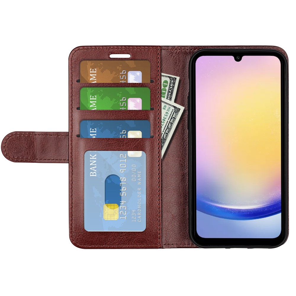  Samsung Galaxy A26 5G Fodral Crazy Horse Läder Brun