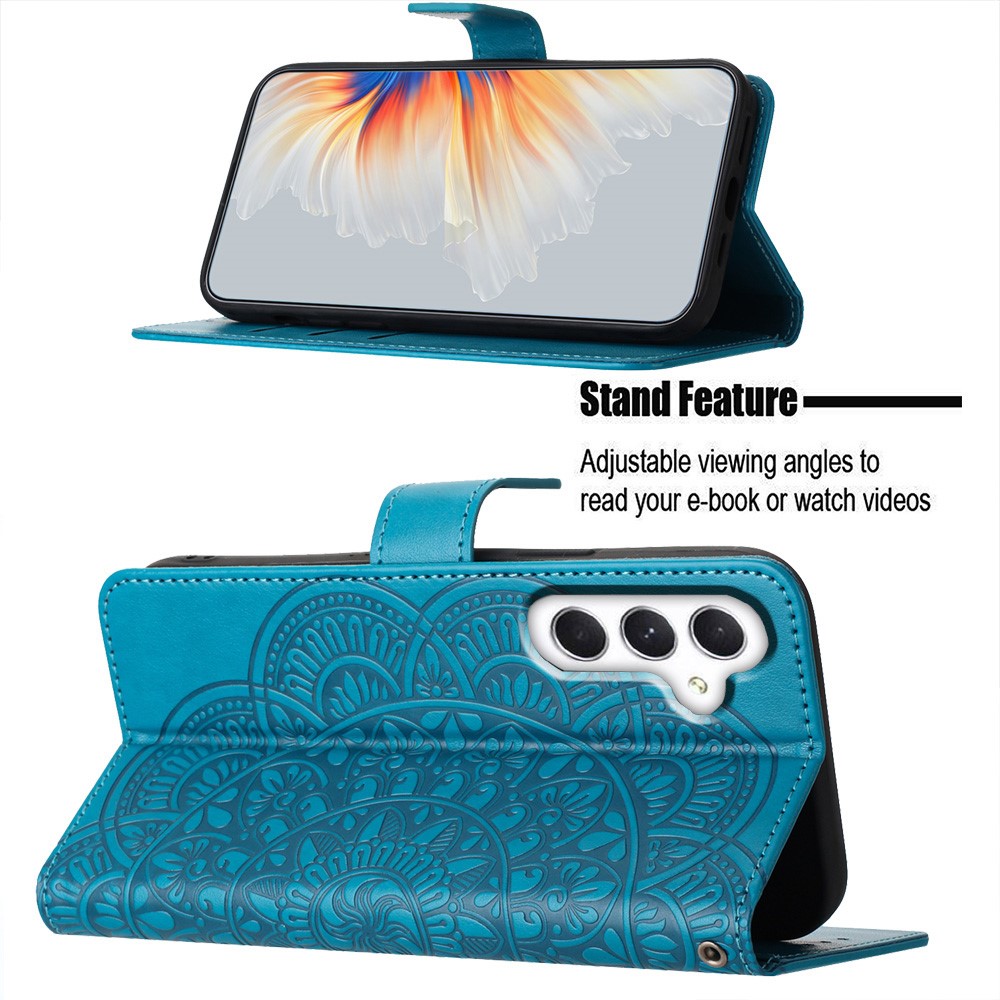  Samsung Galaxy A16 / A26 5G Fodral Mandala Läder Blå