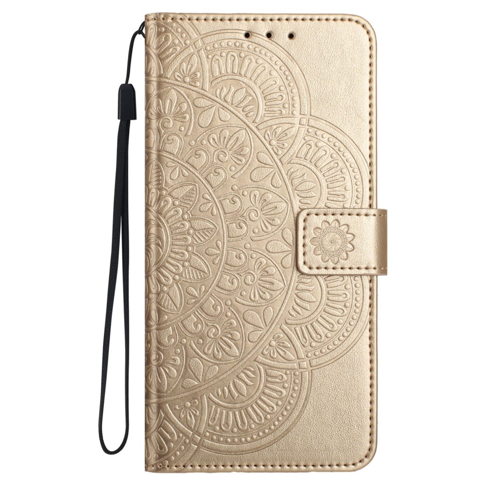  Samsung Galaxy A16 / A26 5G Fodral Mandala Läder Guld