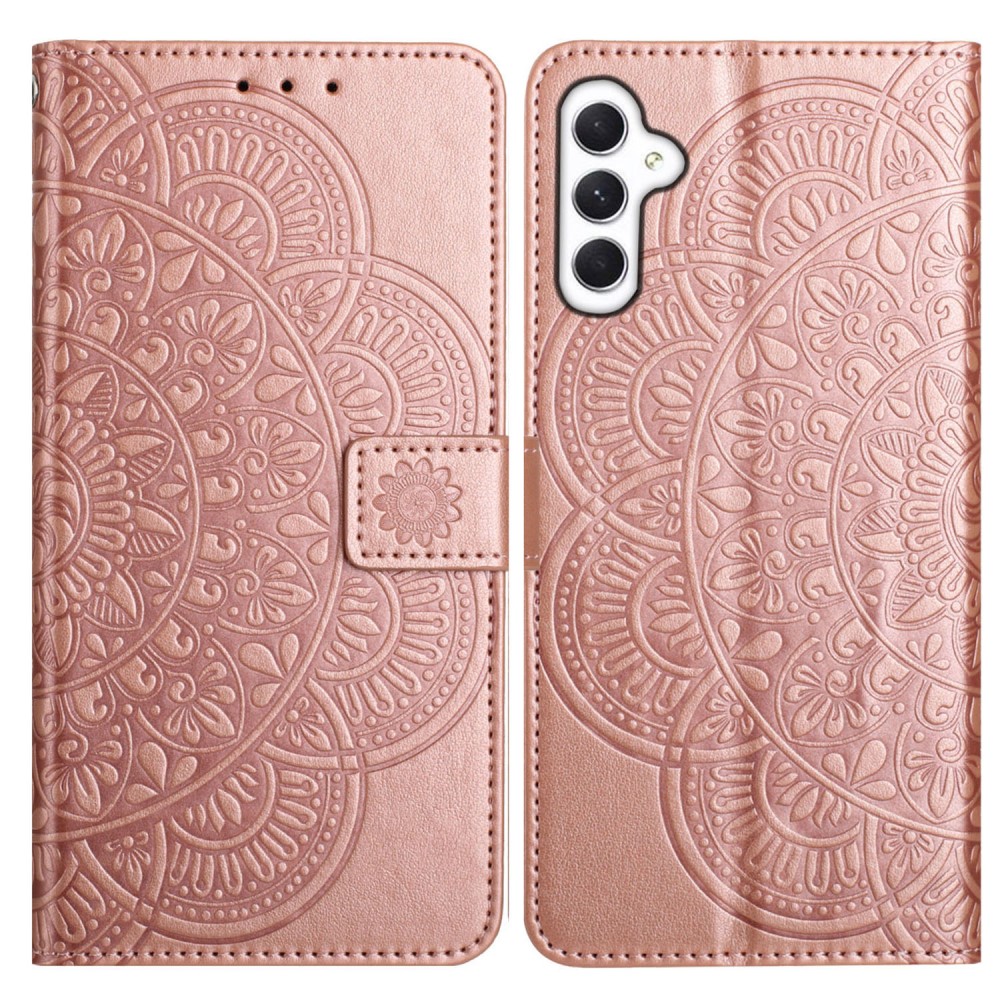  Samsung Galaxy A16 / A26 5G Fodral Mandala Läder Roséguld