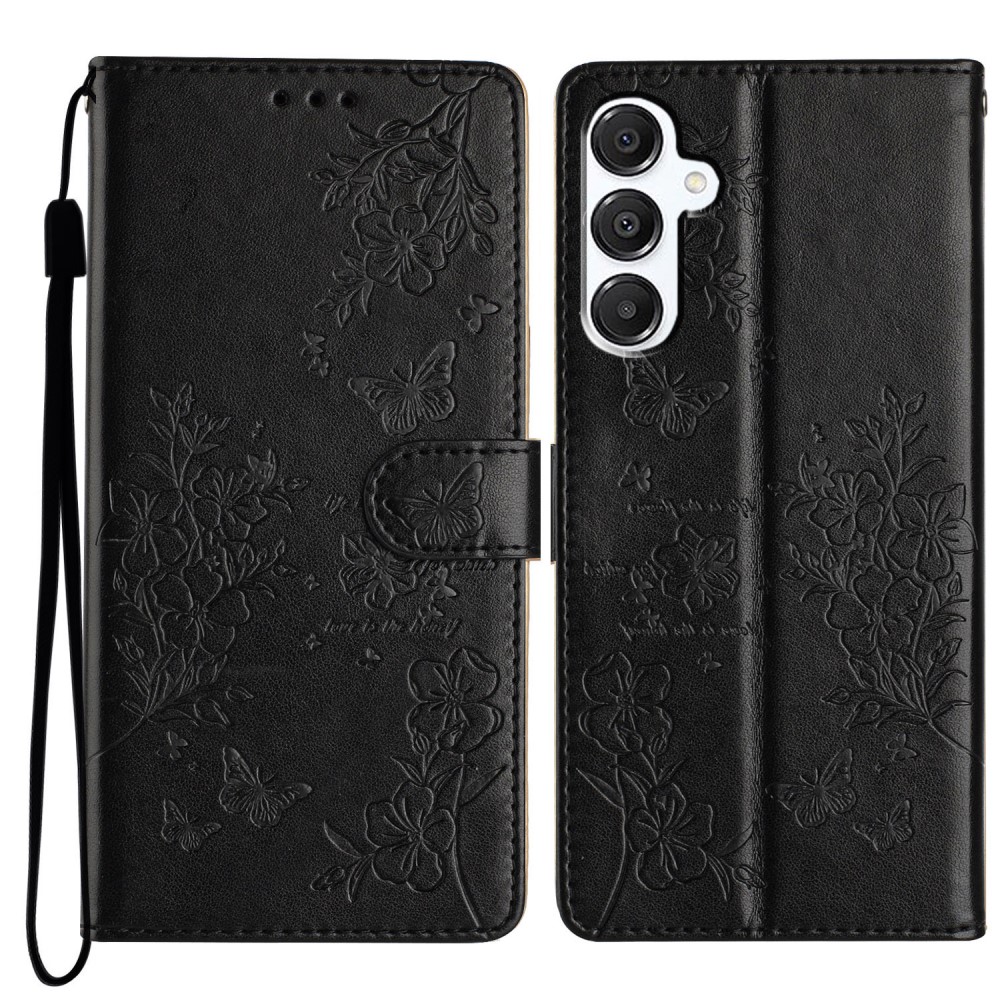  Samsung Galaxy A16/A26 5G Fodral Med Blommigt Tryck Svart
