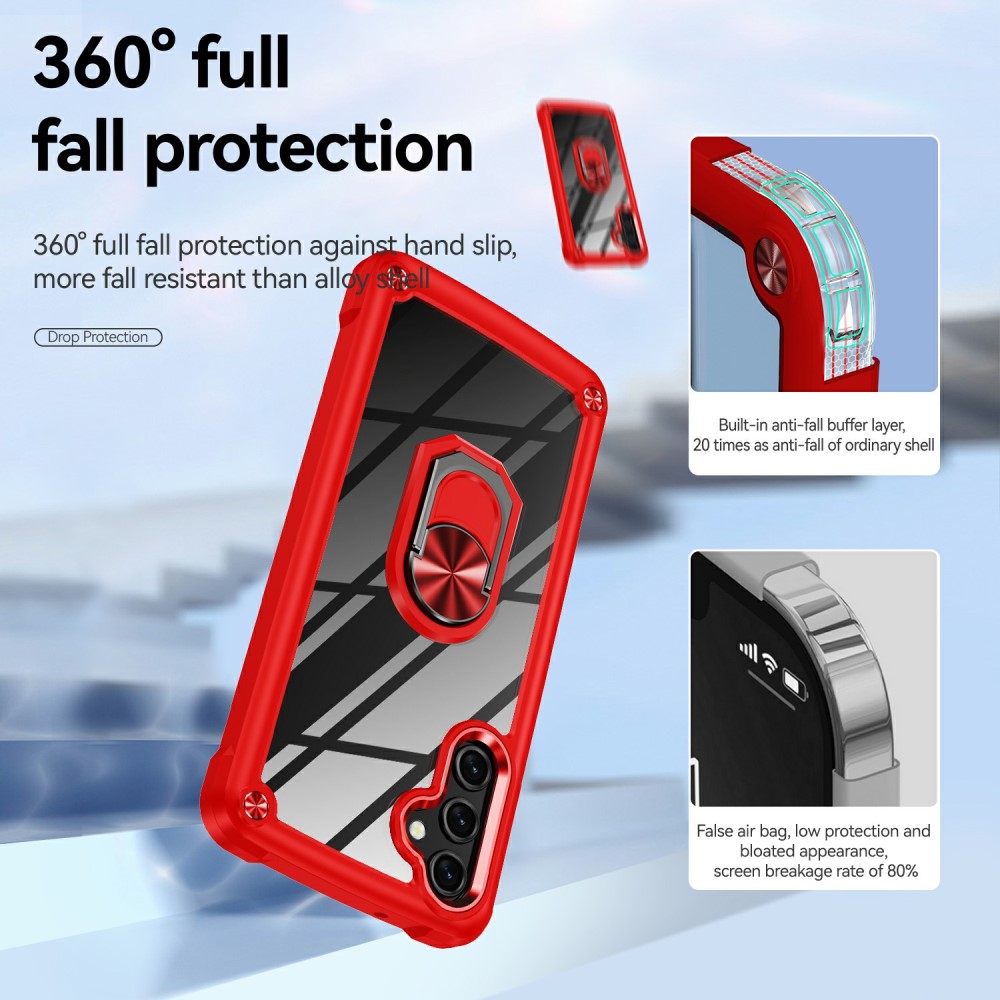  Samsung Galaxy A16/A26 5G Skal Shockproof Ring Hybrid Röd