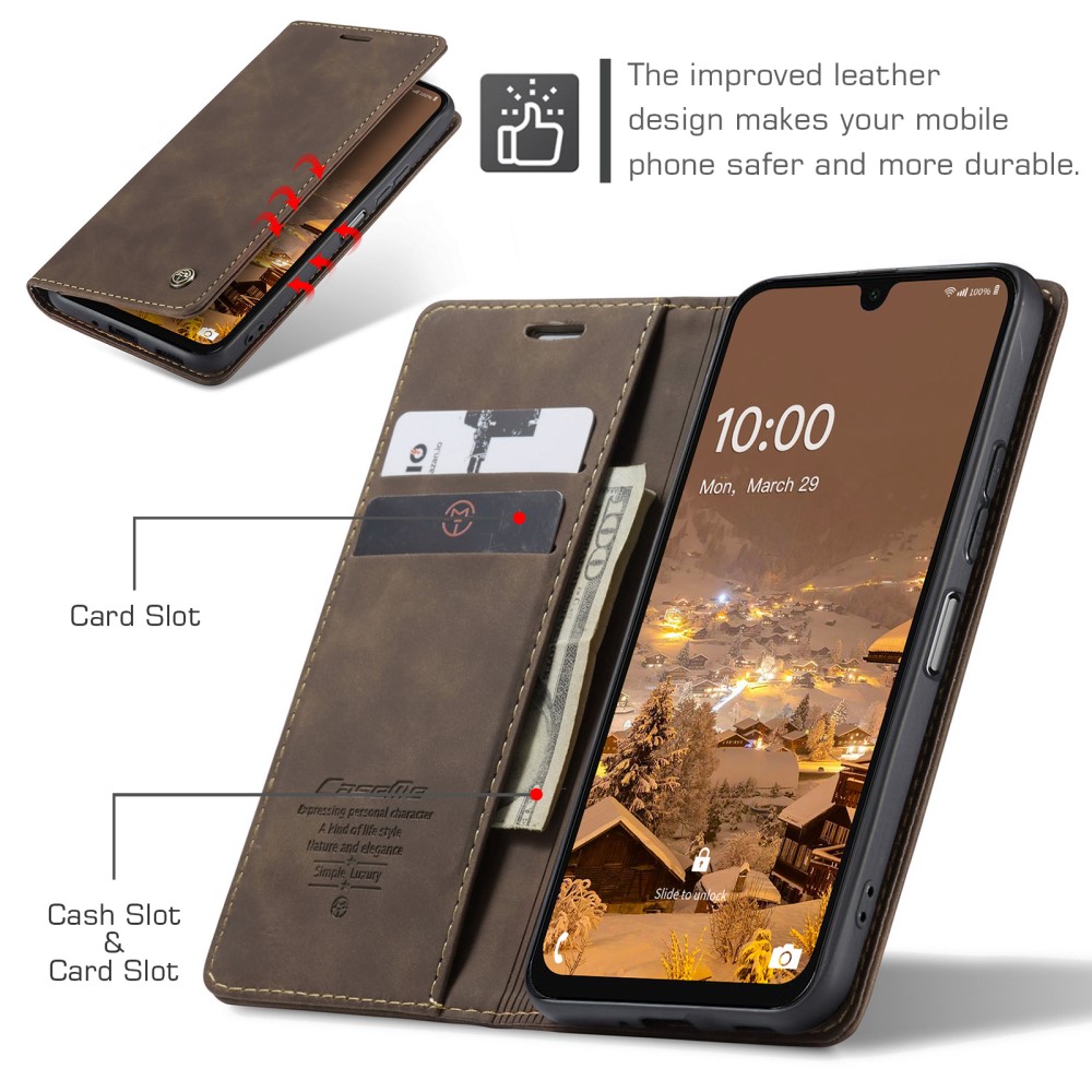 CASEME CASEME Galaxy A16/A26 5G Fodral Flip Retro Läder Brun