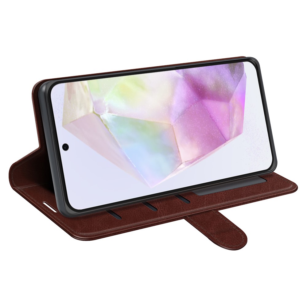  Samsung Galaxy A36 5G/A56 5G Fodral Crazy Horse Läder Brun