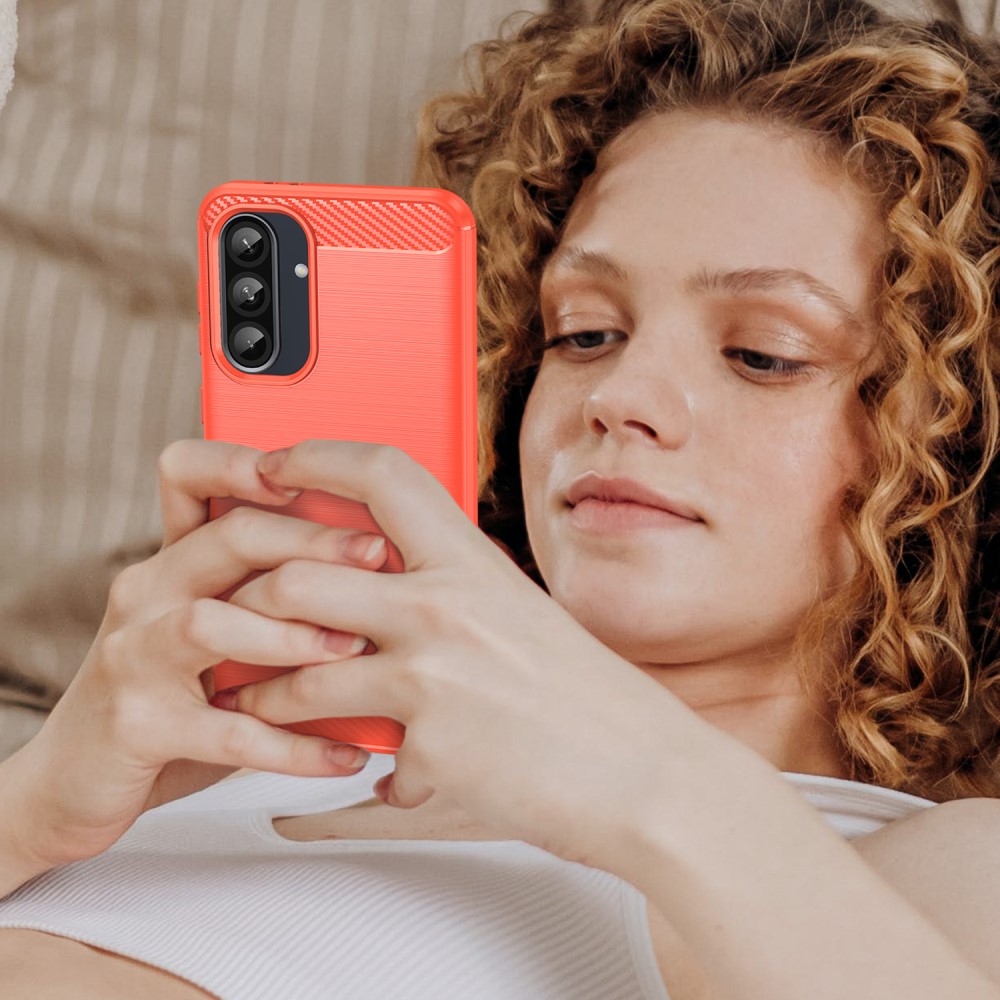  Samsung Galaxy A56 5G / A36 5G Skal Borstad Stål Röd