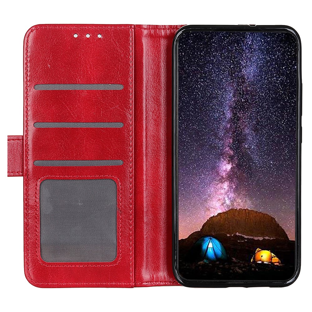  Samsung Galaxy A36 5G/A56 5G Fodral Crazy Horse Läder Röd