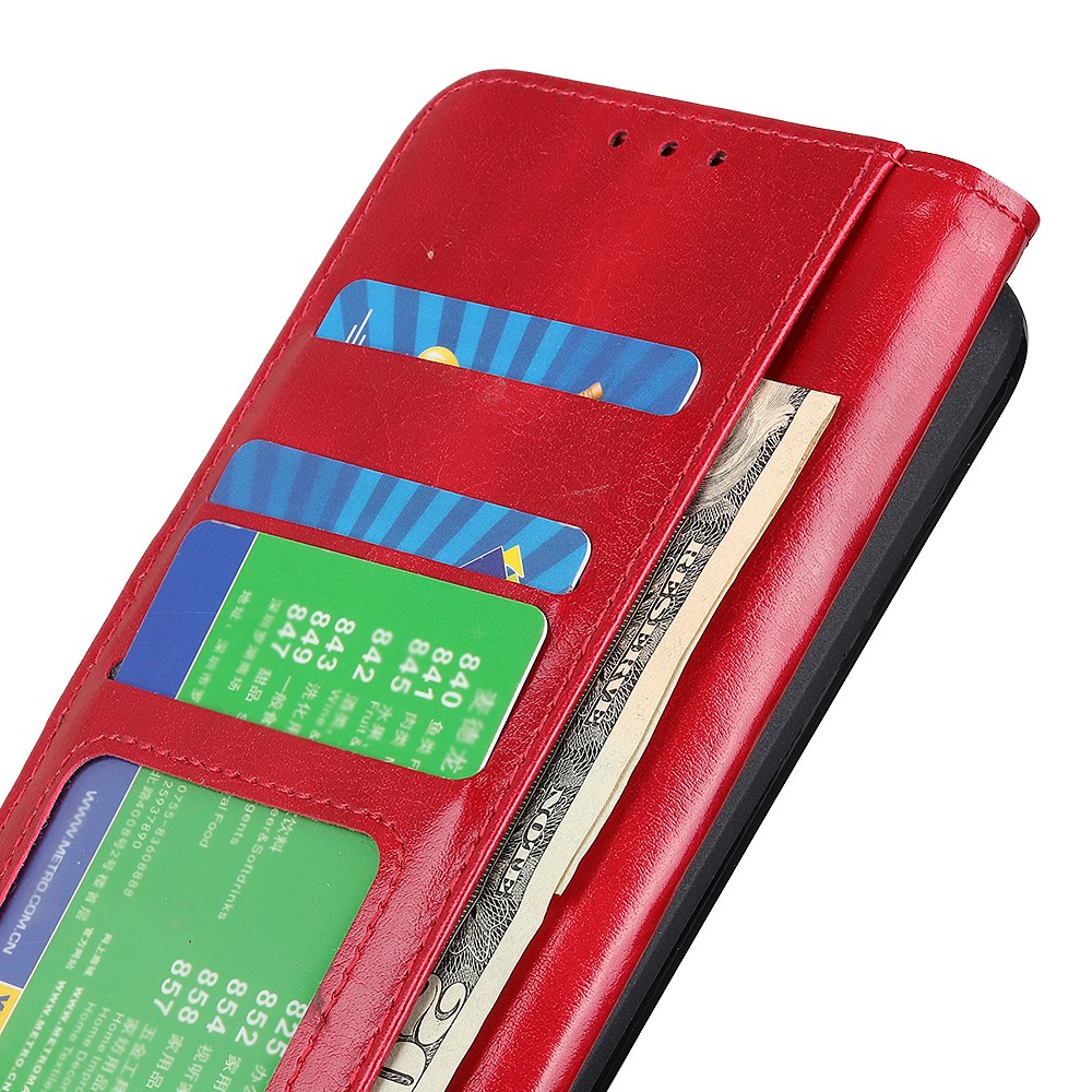  Samsung Galaxy A36 5G/A56 5G Fodral Crazy Horse Läder Röd