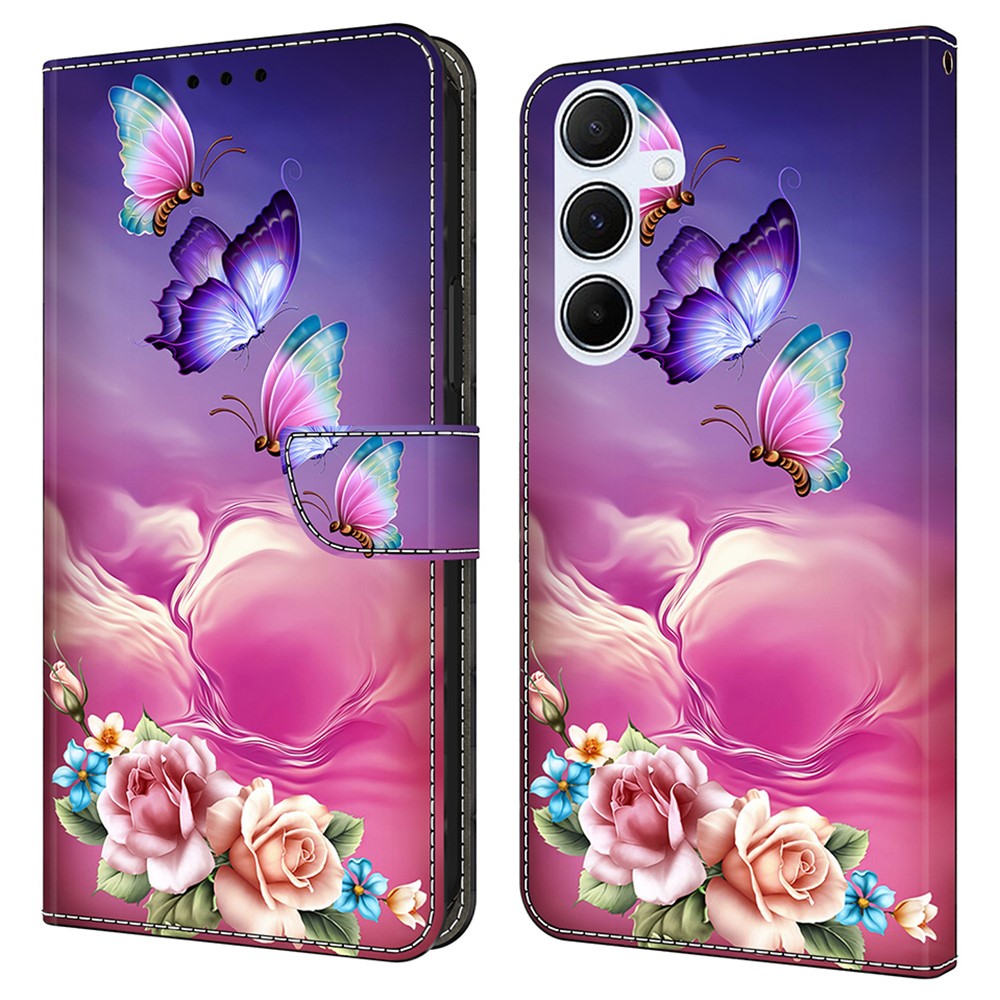  Galaxy A36 5G/A56 5G Fodral Med Tryck Blommor/Fjärilar