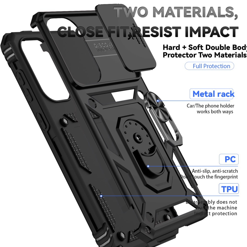  Samsung Galaxy A56 5G/A36 5G Skal CamShield Ring Hybrid Svart