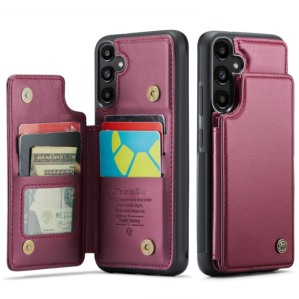 CASEME CASEME Galaxy A56 5G/A36 5G Skal RFID Kickstand Plånbok Röd