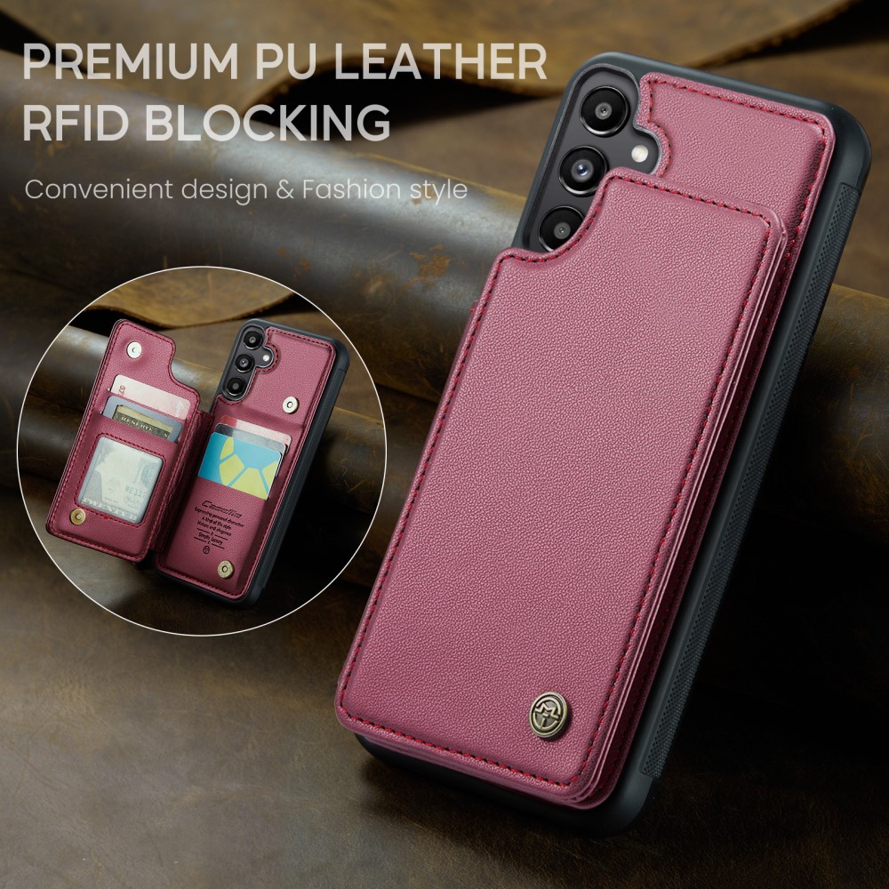 CASEME CASEME Galaxy A56 5G/A36 5G Skal RFID Kickstand Plånbok Röd