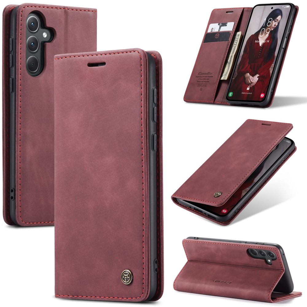 CASEME CASEME Galaxy A56 5G/A36 5G Fodral Retro Läder Röd