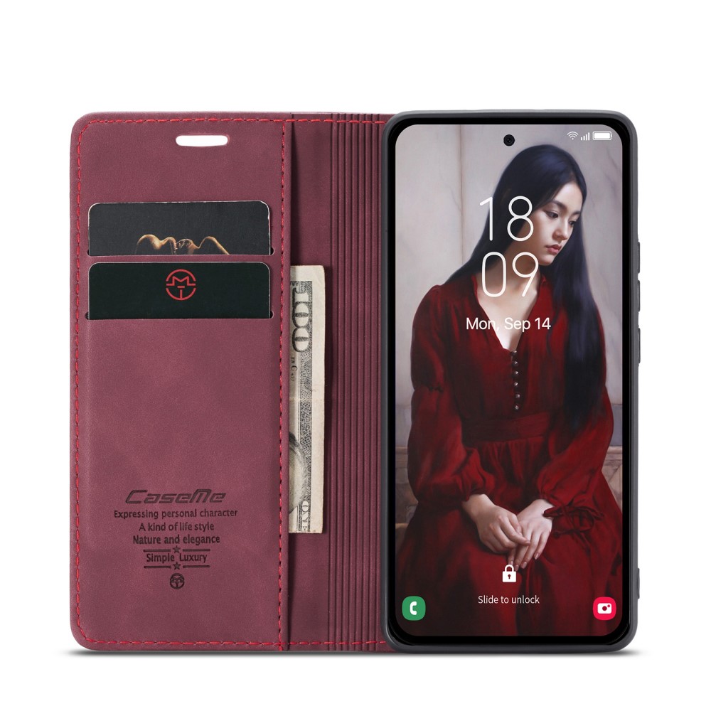 CASEME CASEME Galaxy A56 5G/A36 5G Fodral Retro Läder Röd