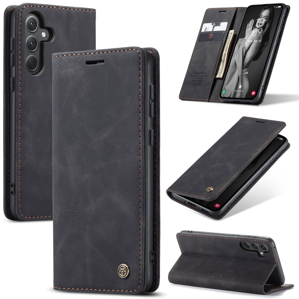CASEME CASEME Galaxy A56 5G/A36 5G Fodral Retro Läder Svart