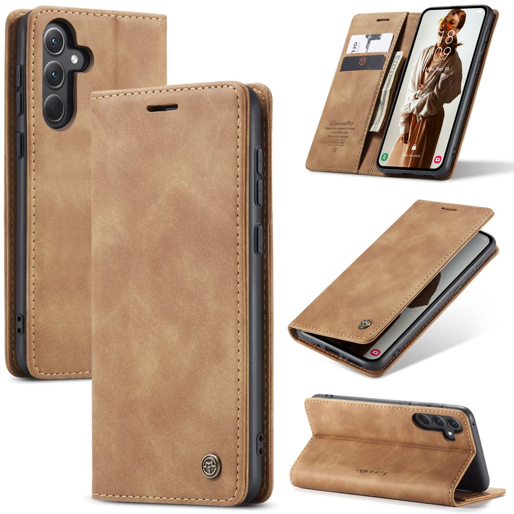 CASEME CASEME Galaxy A56 5G/A36 5G Fodral Retro Läder Brun