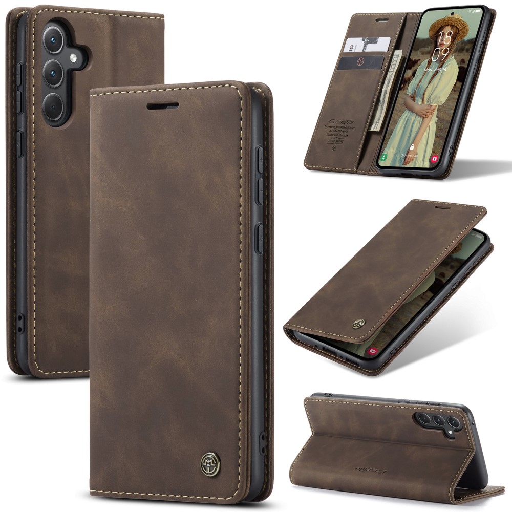 CASEME CASEME Galaxy A56 5G/A36 5G Fodral Retro Läder Mörk Brun