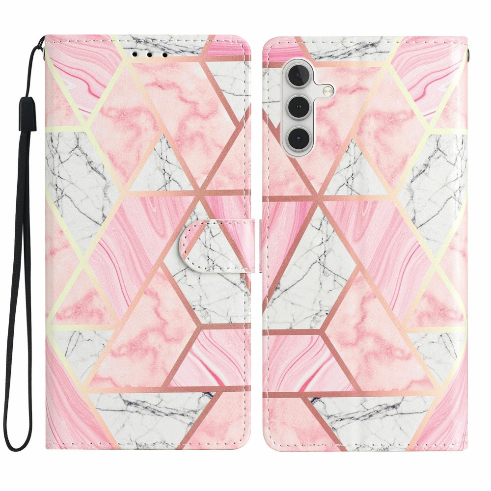 Samsung Galaxy S25 Plus Fodral Med Tryck Rosa Marmor
