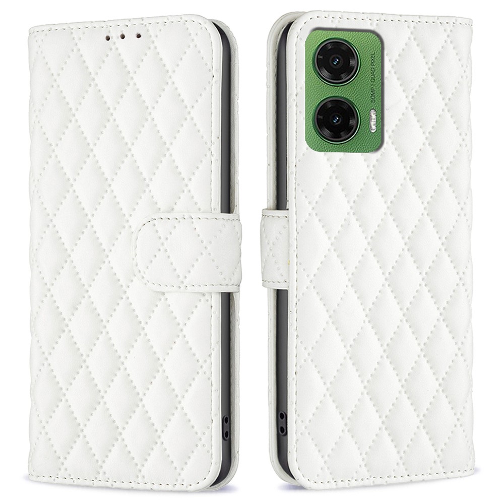  Motorola Moto G35 5G Fodral Diamond Läder Vit