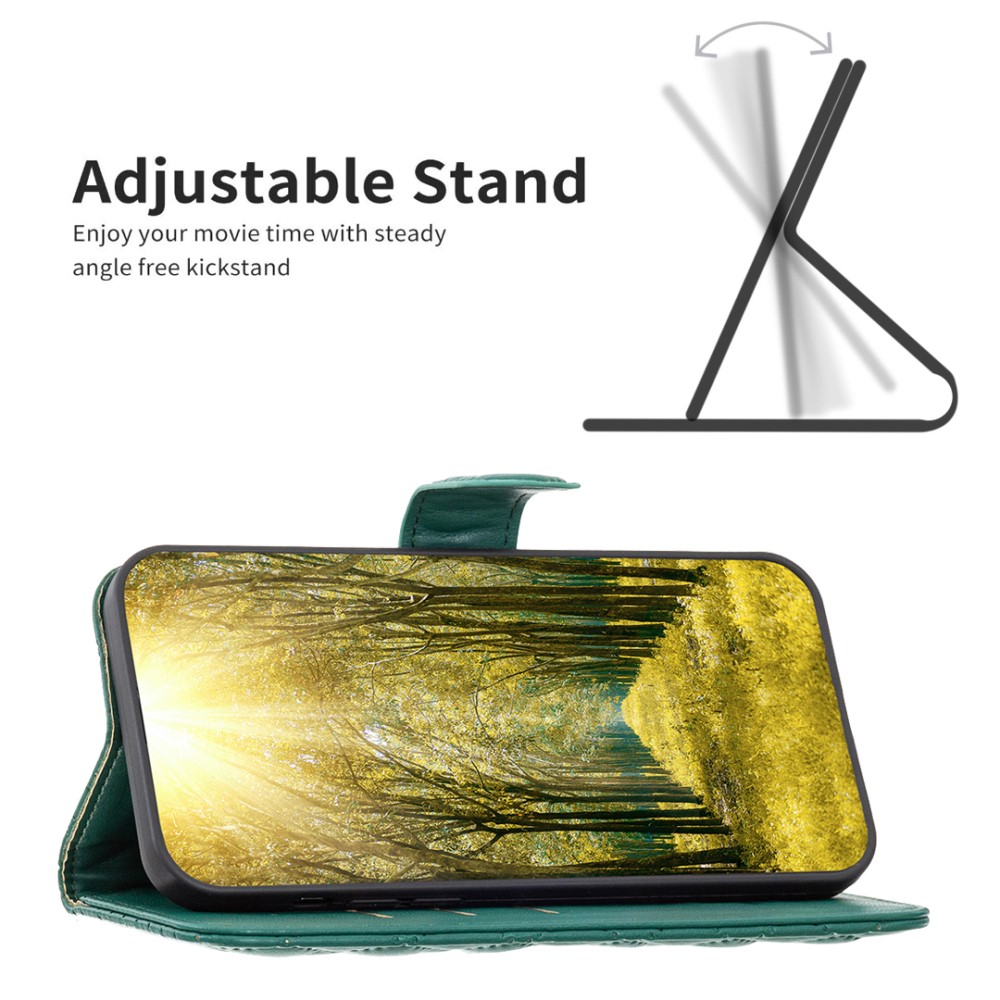  Motorola Moto G55 5G Fodral Diamond Läder Grön
