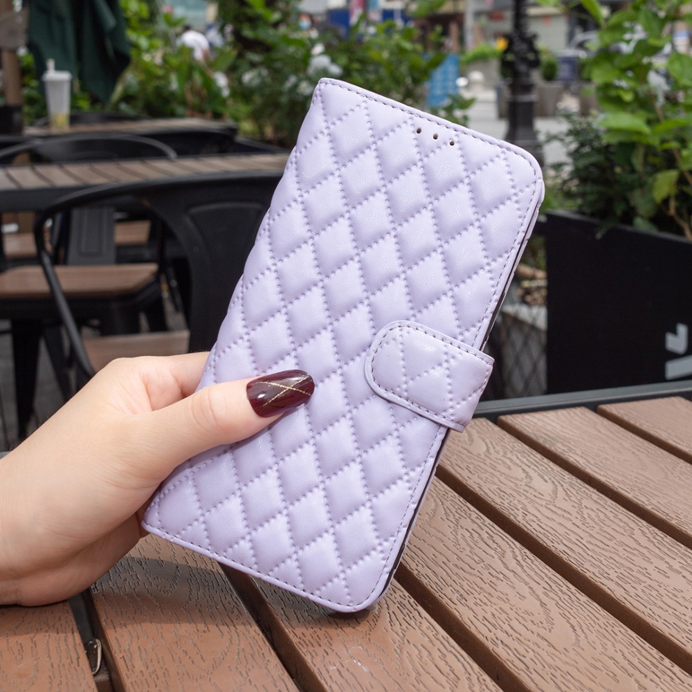  Motorola Moto G55 5G Fodral Diamond Läder Lila