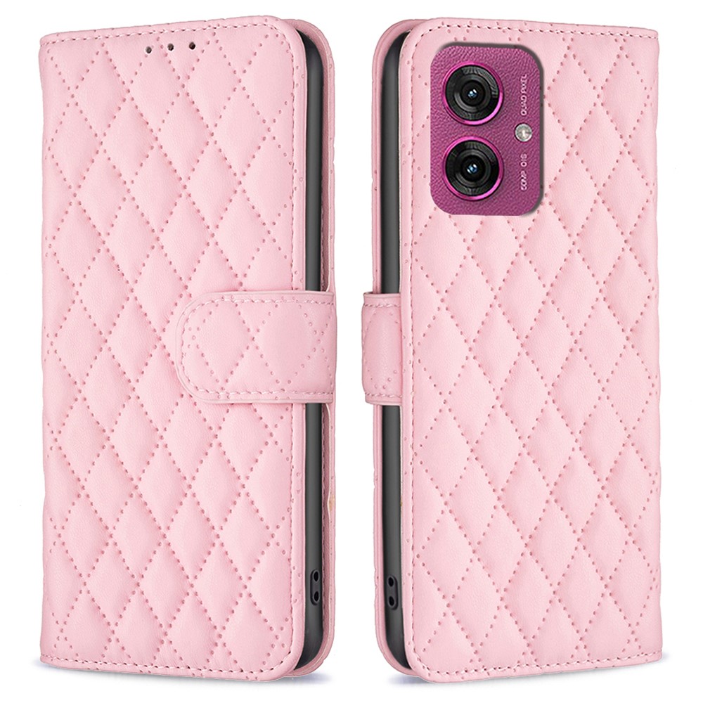  Motorola Moto G55 5G Fodral Diamond Läder Rosa