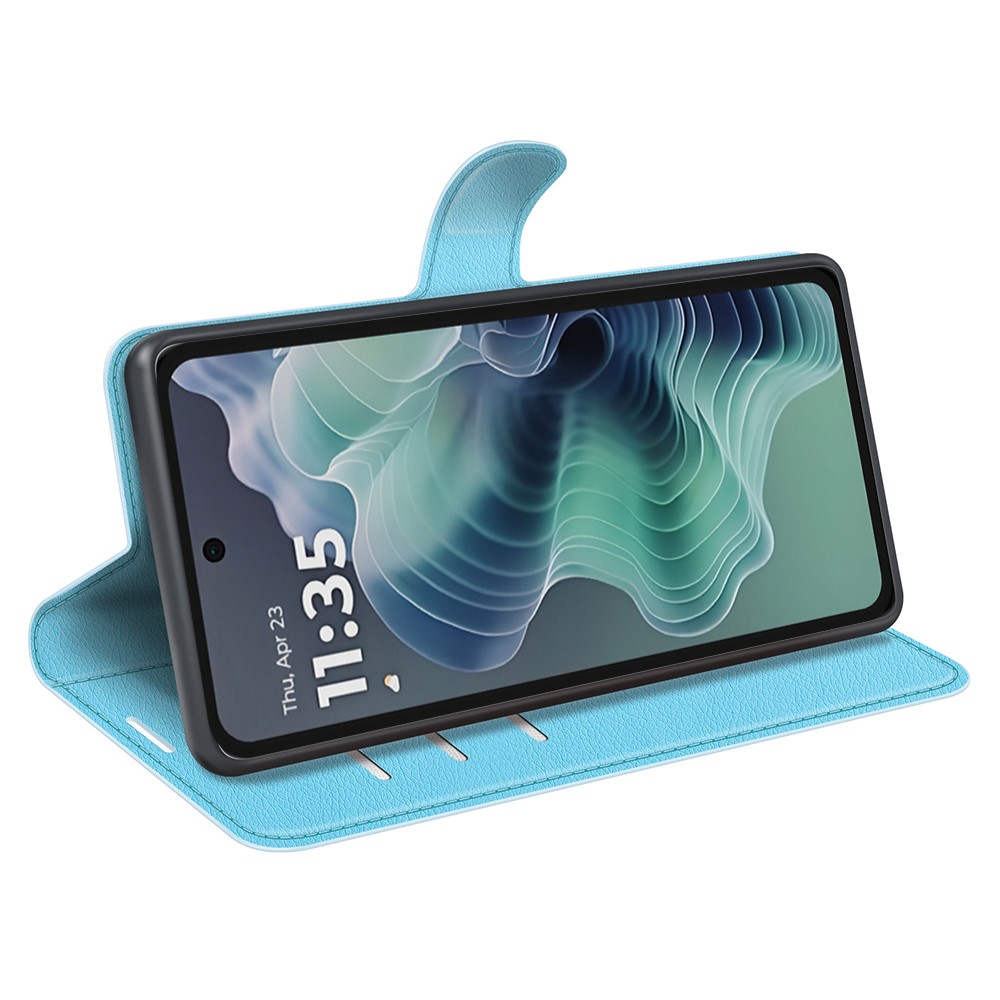  Motorola Moto G35 5G Fodral Litchi Läder Blå