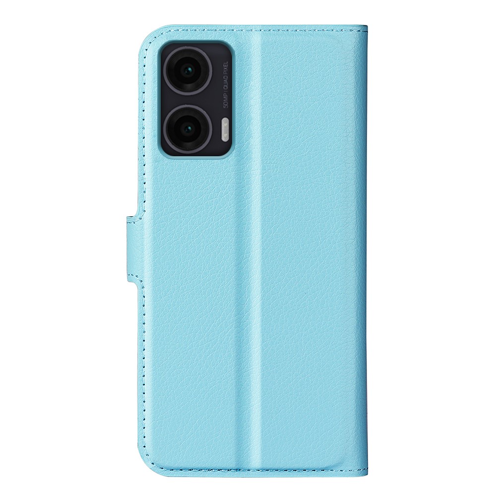  Motorola Moto G35 5G Fodral Litchi Läder Blå