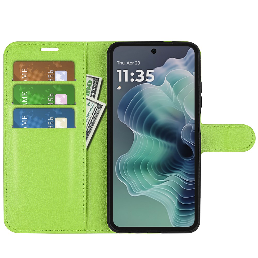  Motorola Moto G35 5G Fodral Litchi Läder Grön
