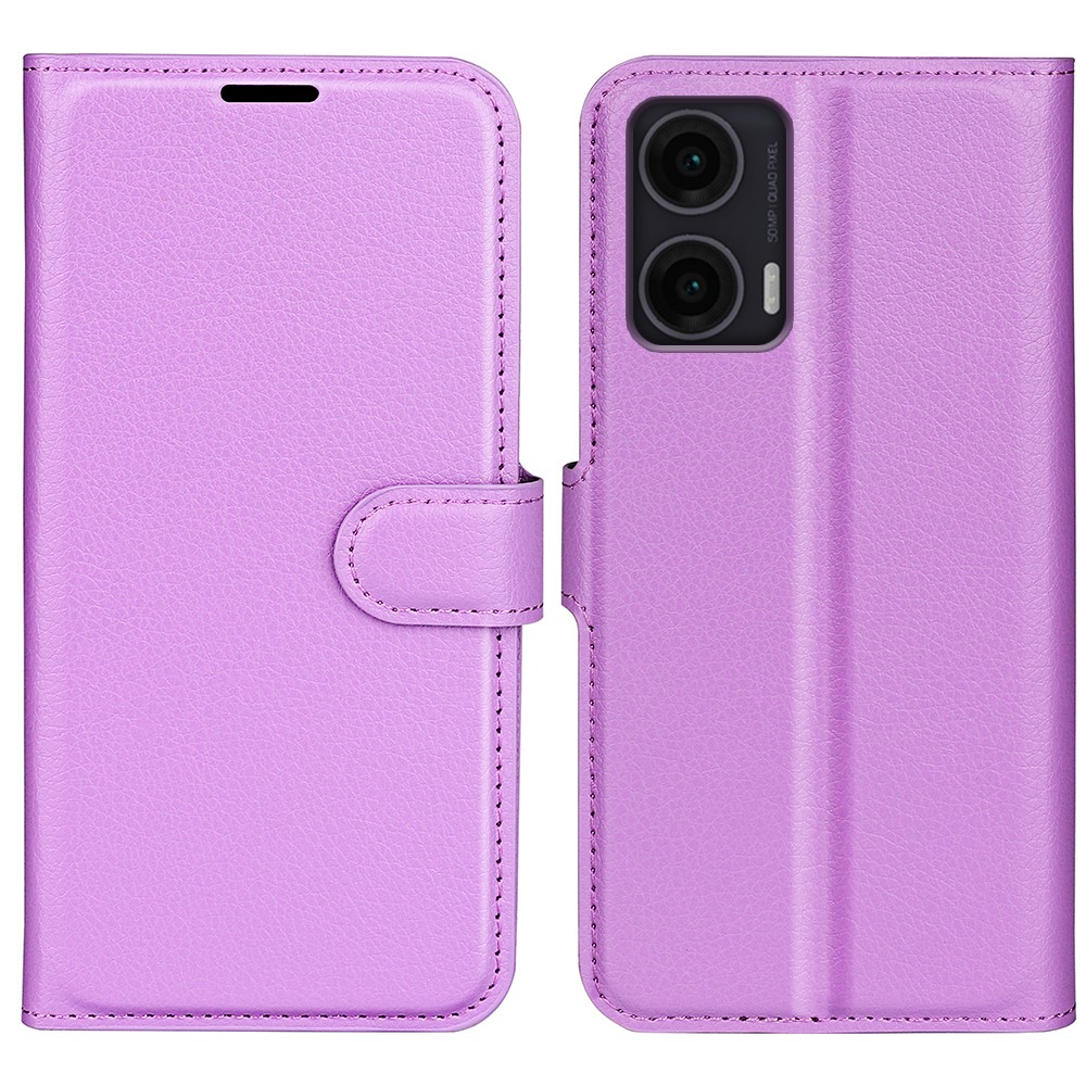 Motorola Moto G35 5G Fodral Litchi Läder Lila