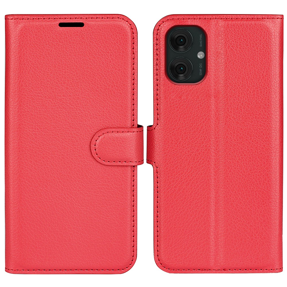  Motorola Moto G55 5G Fodral Litchi Läder Röd