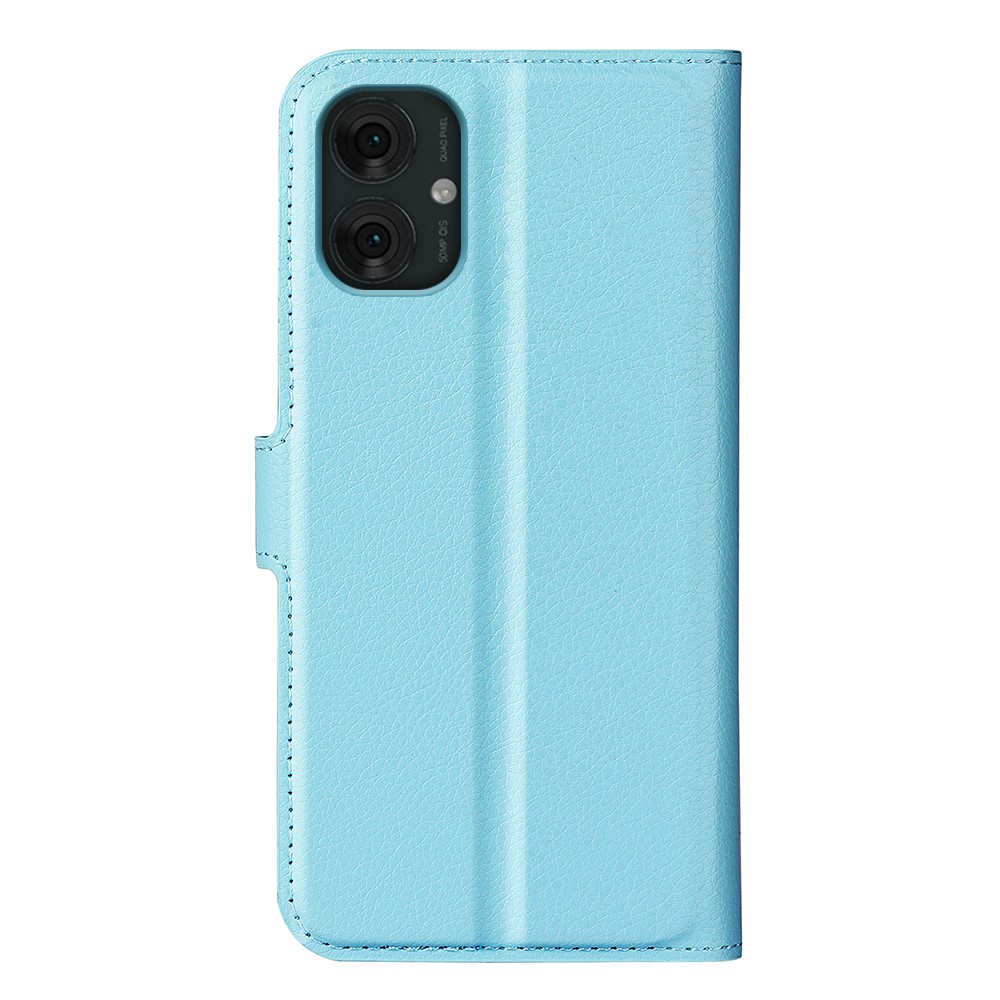  Motorola Moto G55 5G Fodral Litchi Läder Blå