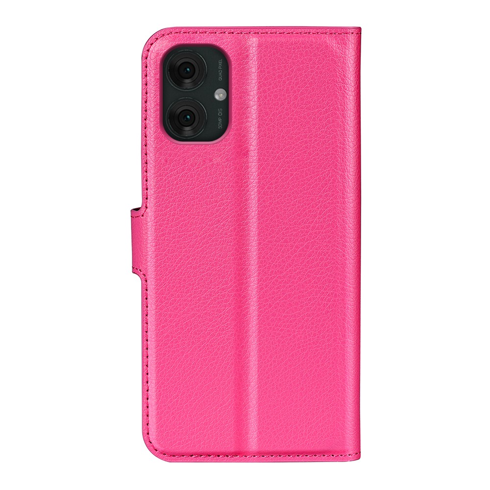  Motorola Moto G55 5G Fodral Litchi Läder Rosa