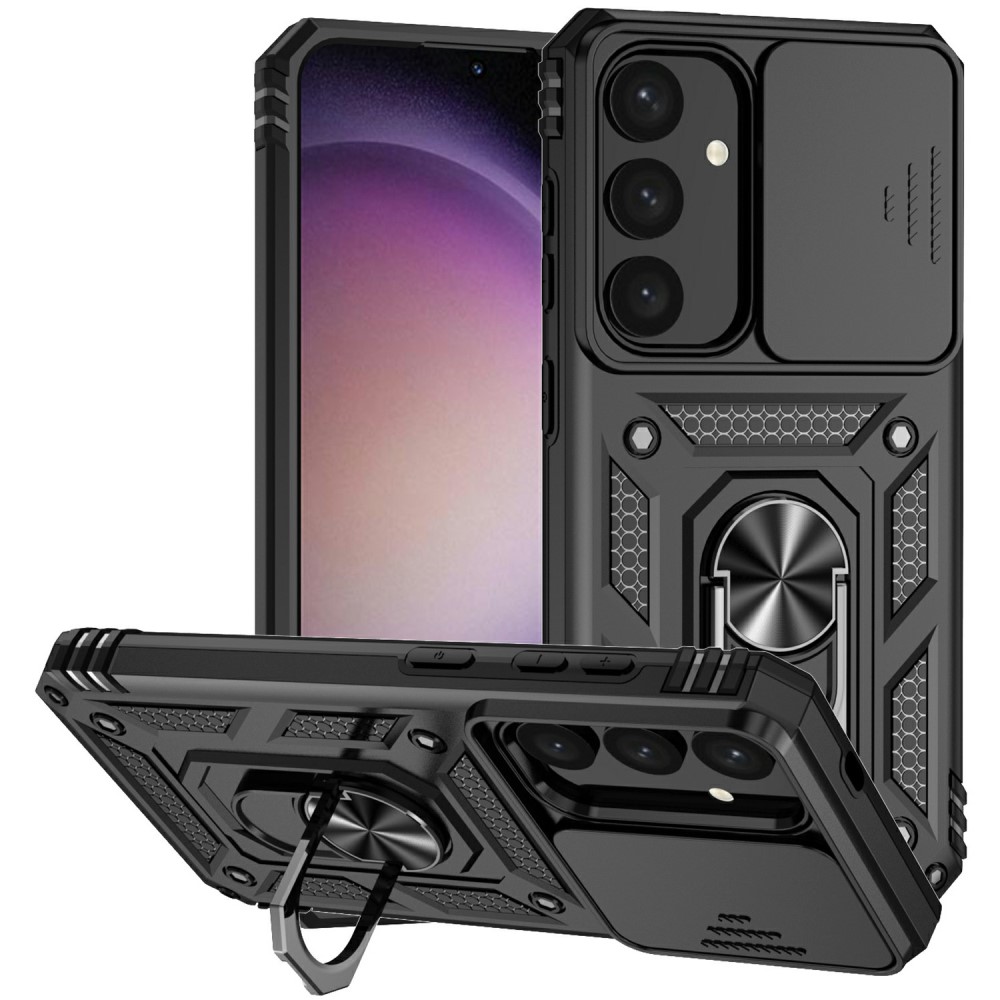  Samsung Galaxy S25 Plus Skal Hybrid Ring CamShield Svart