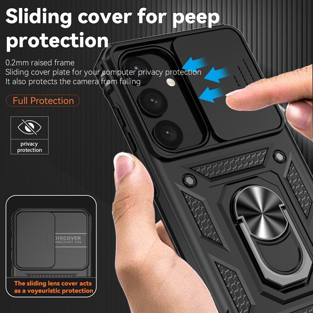  Samsung Galaxy S25 Plus Skal Hybrid Ring CamShield Svart