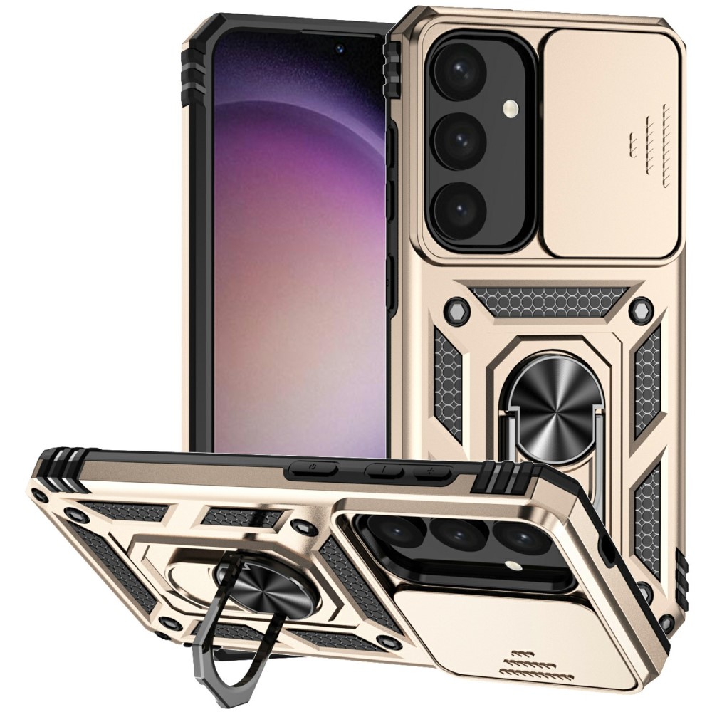  Samsung Galaxy S25 Plus Skal Hybrid Ring CamShield Guld