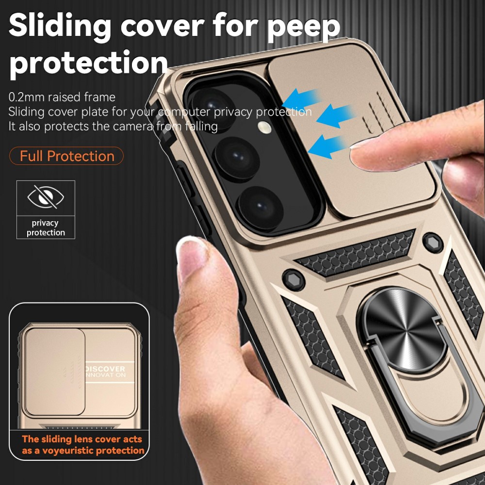  Samsung Galaxy S25 Plus Skal Hybrid Ring CamShield Guld