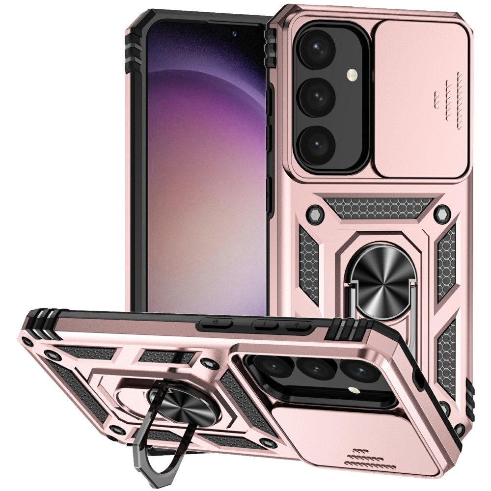  Samsung Galaxy S25 Plus Skal Hybrid Ring CamShield Roséguld