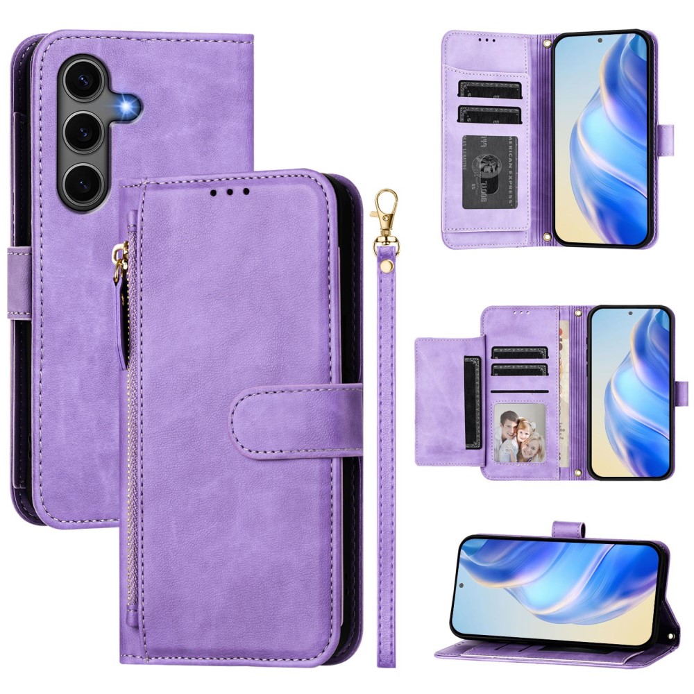  Samsung Galaxy S25 Plus Fodral Multifunktionell Läder Lila